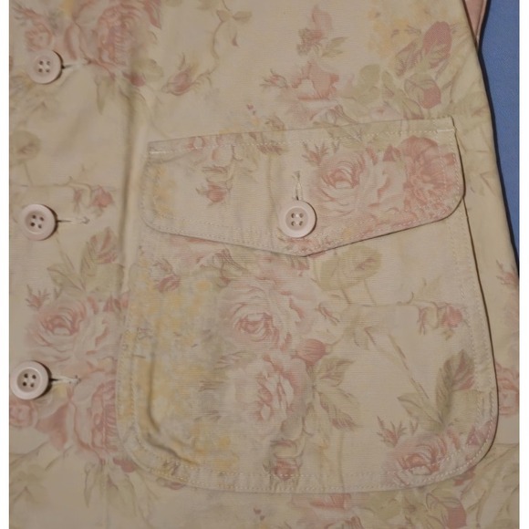 Ralph Lauren Polo Jeans Co Lightweight Floral Jacket Tan Sz Large - Picture 3 of 8